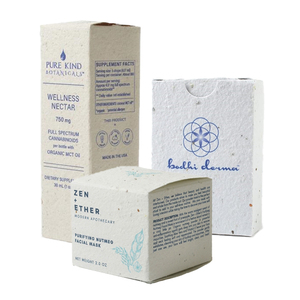 Recyclable Seed Paper Box Eco Friendly Favor Box Plantable Seed Paper Candle Packaging Box