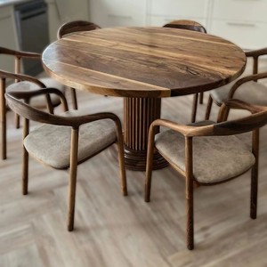 Chaise de salle à manger moderne pivotante et pliable en bois massif pour hôtels, restaurants et cuisines, mobilier de maison - Product Image 1