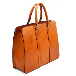 2023 Customized vintage executive quality brown laptop luxury leather briefcase men