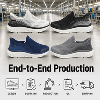 Nouvelles Chaussures Décontractées Tendance en Maille Respirante – Fabrication OEM/ODM à Faible MOQ – Baskets Décontractées à Enfiler pour Hommes pour Usage Quotidien