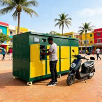 ESINO Estación de Intercambio de Baterías a Prueba de Lluvia con 8 Ranuras y Pantalla Táctil BMS para Motocicletas/Scooters Eléctricos Urbanos, Negocios de Reparto a Domicilio