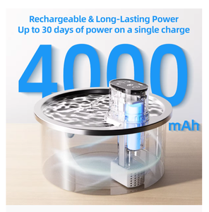 일정한 온도 난방 무선 사이클 필터 플러그가 뽑힌 애완 동물 그릇 및 피더가 있는 스테인리스 고양이 물 디스펜서 - Product Image 5