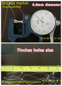 Лимонно-зеленый цвет Нейлоновая многоноволоконная рыболовная сеть 0,<span class=keywords><strong>2</strong></span> мм * 6ply X 3,3/8 "X200MD X 200 ярдов YOKO заводская цена - Product Image 3