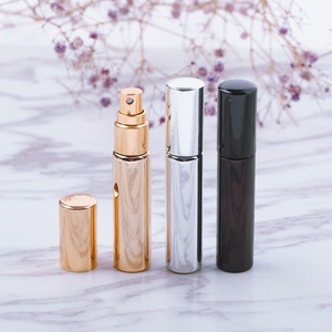 Factory Cosmetic Perfume Bottles 10ml Mini Electroplated Gold <b>Silver</b> Black Glass Perfume <b>Spray</b> Atomizer Bottles for Travel - Product Image 2