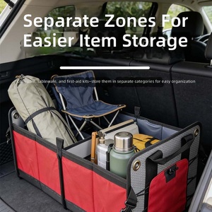 Heavy Duty Collapsible 600D Oxford Car <b>Seat</b> Back & Trunk <b>Storage</b> Organizer with <b>Storage</b> Box - Product Image 1