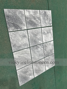 Baldosas de Travertino Beige <span class=keywords><strong>Blanco</strong></span> Antiguo Natural para Piscina, Acabado Cepillado y Cincelado, Mármol Gris Plateado, Patrón Francés, para Pavimentación de Patio - Product Image 5