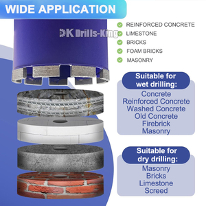 Cắt sắc nét kim cương lõi khoan bit 1/1-4 bê tông cốt thép khoan đá cẩm thạch xây dựng bit Đồng Hàn - Product Image 4