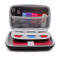 Tas penyimpanan Eva multi-ukuran dapat disesuaikan casing pelindung cangkang keras ritsleting penutup Driver Hard Disk 2.5 inci