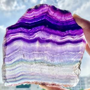 Atacado de Alta Qualidade <span class=keywords><strong>Rainbow</strong></span> Fluorita Fatia para Home Party ou Gift Party Decoração Moderna Decor Piece - Product Image 1