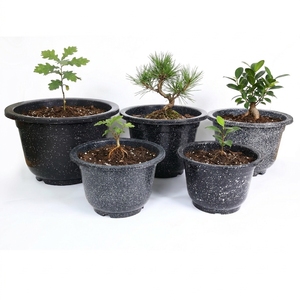 Macetas Redondas de Plástico PP Ecológicas y Duraderas con Aspecto de Granito para Proyectos de Paisajismo Comercial, Proveedor de Alto Volumen - Product Image 1