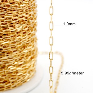 Chaînes en vrac en <span class=keywords><strong>or</strong></span> Au375, chaîne trombone solide en <span class=keywords><strong>or</strong></span> pur 9 carats, rouleau pour la fabrication de bijoux permanents et bracelets - Product Image 1