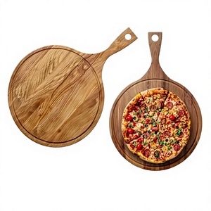 Wooden Steak Serving Dish with Wooden Handle Dishwasher Safe for <b>Pizza</b> Steakhouse and Dining <b>Table</b> - Product Image 4