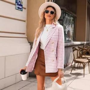 Penjualan Panas Setelan Kotak-Kotak Wanita Fashion Kasual Plaid Musim Gugur Musim Dingin Bisnis Kantor Wanita Mantel - Product Image 5