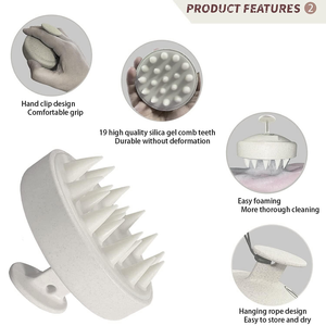 100% Eco Friendly Silicone Shampoo <b>Brush</b> Daily Hair Washing Silicone Waterproof Home Massage Comb <b>Scalp</b> Massager - Product Image 3