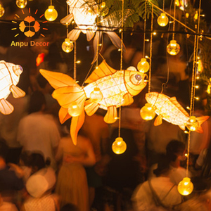 Fashion Design tradizione Light Festival decorazione lanterna di <span class=keywords><strong>pesce</strong></span> rosso LED lanterne di <span class=keywords><strong>pesce</strong></span> animale per il capodanno lunare - Product Image 4