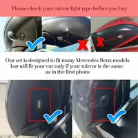 Pour Mercedes Benz A B C E S GLC GLB GLS EQC, 2 pièces, lampe de bienvenue avec logo de voiture, lumière de logo pour rétroviseur, éclairage d'ambiance pour voiture