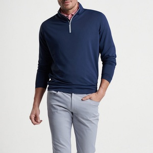 Nuevas llegadas: Polo de manga corta con cremallera de un cuarto para hombre, elástico, ajustado, para golf, modelo 14 - Product Image 1