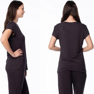 T-shirts à col rond pour femmes, coupe classique, jersey de coton et élasthanne, respirant, manches courtes, pour entraînement, yoga, sommeil, lot multiple - Product Image 3