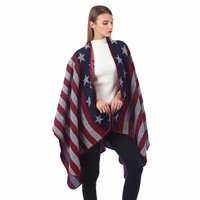 Écharpe et châle d'hiver tendance pour femmes, motif drapeau américain, best-seller