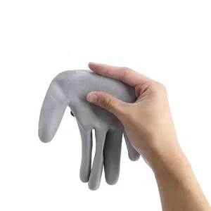 Factory Wholesale Price 13G Grey Polyester Coating Finish PU Coated Polyester Gloves