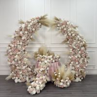 Rangée de fleurs artificielles en soie rose et blanche personnalisée, arche suspendue, arrangements floraux pour la décoration de mariage