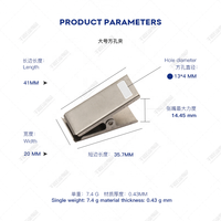 Adaptateur de clip métallique OEM personnalisé 41 mm, fente rectangulaire, fermoir crocodile, enrouleur rétractable, porte-badge d'identification, nickel, logo personnalisé
