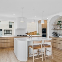Meubles d'intérieur modernes, design gratuit, panneau de porte plat, armoire de cuisine laquée