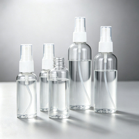 Vente directe d'usine, flacons pulvérisateurs en plastique transparent vides de 20 ml, 30 ml, 50 ml pour toner, cosmétiques, liquides, parfums, alcool