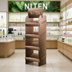 Exhibidores de Madera Estilo Rústico para Lociones Orgánicas y Aceites Esenciales, Estantes de Exhibición para Productos de Cuidado de la Piel - Product Image 1