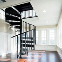 Escalier en colimaçon en acier au carbone avec accessoires complets pour résidence intérieure