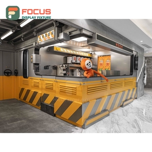 Modern Coffee Merchandise Display Rack Solid Wood Frame Retail Product Zone Coffee Shop Display Rack - Product Image 1