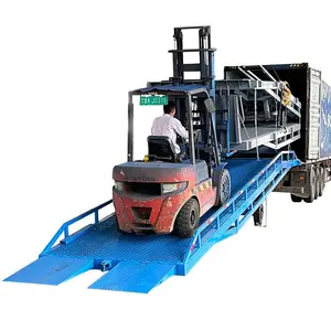 En çok satan hidrolik mobil Forklift konteyner yükleme haznesi rampa Flatbed Yard rampa çalışma platformu kamyon römork kaldırma tezgahları