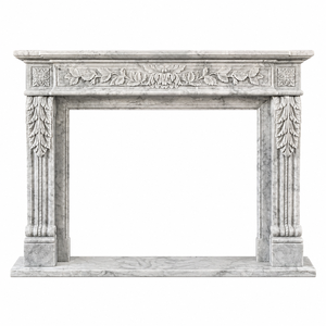 Customized Marble <b>Fireplace</b> Modern Hand Carved Luxury Carrara Grey Marble <b>Fireplace</b> Mantel Marble <b>Fireplace</b> Surround - Product Image 2