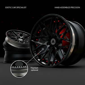 Roues en <span class=keywords><strong>fibre</strong></span> de carbone sur mesure de 18 à 24 pouces en 3 parties pour Ferrari Lamborghini Porsche |   Jantes à rebord profond personnalisées avec quincaillerie en titane - Product Image 1