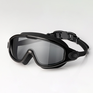 Lunettes de natation universelles pour adultes, grande monture, anti-buée, haute qualité, vente en gros d'usine, blanc et noir - Product Image 3