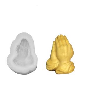 Stampo in Silicone TangChu per Candele Aromaterapiche a Forma di Mani di Buddha in Preghiera, Ornamento in Gesso Fai-da-Te, Stampo per Resina Epossidica - Product Image 5