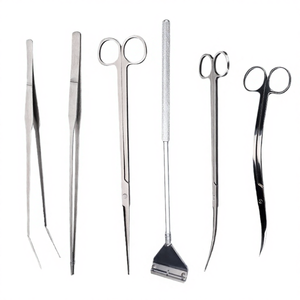 6-in-1 Eco-Friendly Stainless Steel Aquarium Tools Set <b>Scissors</b> Tweezers Algae Scraper Sand Shovel Fish Tank Accessories - Product Image 4