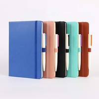 Carnet de notes personnalisé en cuir PU A6/A5 avec couverture rigide et élastique, avec logo personnalisé