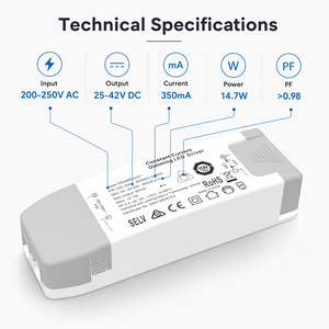 Controlador LED regulable Triac ADIMMING PE296R 200-250V CA 12V-24V 700mA 25-42V 400mA 43-70V 250mA 12W-18W - Product Image 2