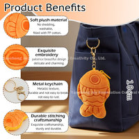 Porte-monnaie en peluche personnalisé, motif poisson Taiyaki mignon, fabrication OEM, mini pochette de rangement, sac messager, porte-clés, porte-monnaie pour usage quotidien