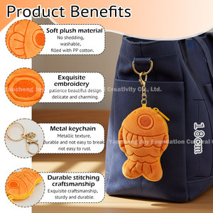 <span class=keywords><strong>Portamonete</strong></span> in peluche personalizzato a forma di pesce Taiyaki, <span class=keywords><strong>mini</strong></span> pochette portaoggetti, borsa a tracolla, ciondolo portachiavi, <span class=keywords><strong>portafoglio</strong></span> per uso quotidiano, personalizzabile OEM - Product Image 5
