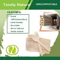 Juego de Cubiertos Desechables de Madera Biodegradable, Tenedor, Cuchillo y Cuchara, para Fiestas, Campamentos, Picnics, Comida para Llevar, Restaurantes y Servicios de Alimentos
