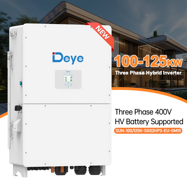 Deye New Hybrid Inverter 100kW/125kW Three-Phase High-Voltage Energy Storage Inverter for Industrial/Commercial Solar Systems