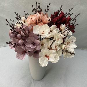 High <b>simulation</b> bouquet of autumn magnolia home decoration floor-to-ceiling magnolia wedding decoration handmade flowers - Product Image 2
