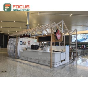 Vitrine à café autoportante avec étagères en verre pour zone de retrait et café commercial - Product Image 2