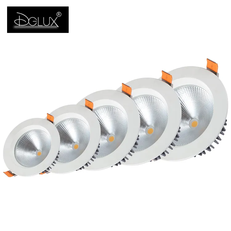 DGLUX2022新しいデザインの穂軸天井アルミニウムIP65防水ダウンライト1015 20 3040w埋め込み式LEDダウンライト