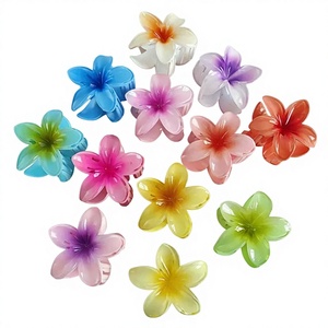 Nuove fermagli per capelli a forma di fiore di Plumeria da 8 cm per donne e ragazze, forcine coreane a forma di fiore a uovo, fermagli per capelli hawaiani per matrimoni e feste. - Product Image 1