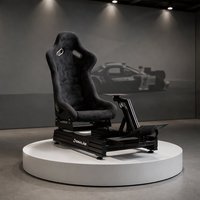 Siège en suède EDDYSTAR noir universel pour simulateur de course en fibre de carbone, siège de jeu et de bureau, imperméable, utilisation hors route uniquement