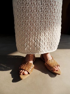 Sandali da Donna in Vera Pelle di Pecora Intrecciata Leggera e Traspirante Stile <span class=keywords><strong>Antica</strong></span> Grecia con Punta Aperta e Slip-On - Product Image 6