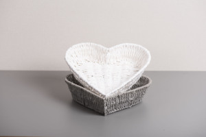 Cestino fatto a mano a forma di cuore vassoio di <span class=keywords><strong>vimini</strong></span> in Rattan per <span class=keywords><strong>pane</strong></span> alla frutta o cosmetici - Product Image 4